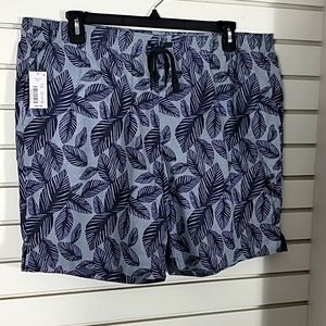 ROHM  Shorts Blue XXL With Palms And Draw String 100% Cotton (Prime Firm)